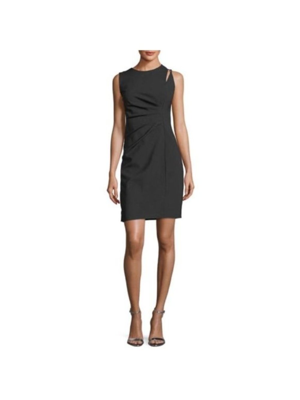 ELIE TAHARI Clarette Sleeveless Stretch Wool Dress Sheath